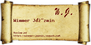 Wimmer Jázmin névjegykártya